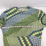 Handmade Vtg Size M 70s  Maxi Dress Retro Mod Blue Green Dots Lace Trim Prairie Photo 8