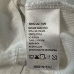 Leallo White Ribbed Fitted Crew Neck Cap Sleeve Shirt Size M Cotton Minimalist Size M Photo 4