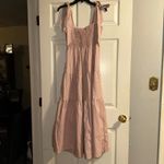 En Saison Smocked Tiered Midi Dress Tie Strap Casual Pink Size S Photo 2