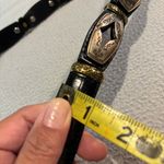 Brighton  Concho Belt Unisex Black Western Silver Gold-tone Metal Conchos L34 Vtg Photo 7