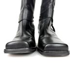 Harley Davidson Vintage Square Toe Harness Boots Cuban Heel Black Logo Size 8 Photo 1