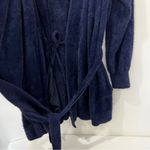 Savage X Fenty Size M/L Navy Blue Robe Side Pocket Removable Belt Comfy Plush Photo 7