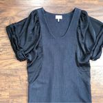 2Love Tony Cohen • black sheath dress pleated silk sleeves draped designer lbd Size 4 Photo 2