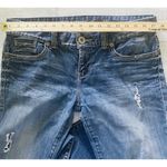 Guess  Vintage Y2K Embroidered Mid Rise Distress Jeans Denim Straight Pants Sz 32 Photo 3