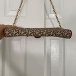 DKNY Leather Signature Canvas Monogram Print Original Flap Chain Shoulder Bag Red Photo 4