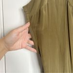 Madewell • Moonset Silk Dress olive green washed midi shift Photo 9
