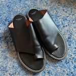 Givenchy  Black Leather Chain Accent Slides Photo 2