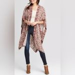 Knox Rose  Floral Open Side Kimono Duster in Cream & Multicolor Size M/L Photo 14