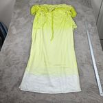Catherine Malandrino kimono Maxi Dress Sheer Silk Yellow Drawstring L Fairy Y2K Photo 5
