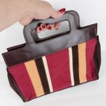 Victoria's Secret  suede striped mini Tote Purse Photo 12