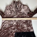 IC by Connie K Crushed Velvet Tunic Top Small Asymmetrical Hem Witchy Whimsigoth Brown Photo 8