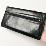 Coach Vintage Checkbook Wallet Black Soft Leather Trifold Photo 4