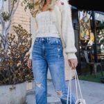 Judy Blue  Cropped Bootcut Jean Distressed Stretch High Rise Chewed Hem Boho 7/28 Photo 0