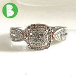STERLING SILVER W/14K ROSE GOLD OVERLAY ACCENTS .33CTW GENUINE DIAMOND RING (7) Photo 1
