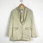 ZARA Satin Blazer Size Medium Pistachio Green 2010/734 Oversized Boyfriend Photo 2