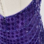 Vintage 90s Y2k Silk Beaded Sequin Gown Halter Neck Low Back Formal Prom Purple Size XS Photo 12