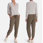 Cloth & Stone Jogger Pants Beige Tencel Elastic Waist Drawstring Pull-On S Photo 1