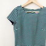 Lilly Pulitzer  | Navy Green Stripe Shift Dress Short Sleeve Short | Size Medium Photo 2