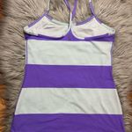 Lululemon  Power Y Luon Light Tank Thick Stripes Purple Light Teal Size 8 Photo 3