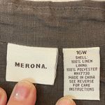 Merona Vintage  Women's Brown Linen‎ Shell 3 Button Down Blazer Size 16W Photo 4