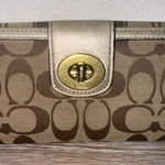 Coach Vintage Turnlock Signature Slim Envelope Flap Signature C Jacquard Wallet Photo 0