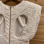 Sabina Musayev Sz Medium Bamboo Mini Dress Crinkle Cut Out Shoulder Pads Bridal White Photo 11
