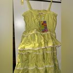 NWT Gipsy Queen Gingham Print Lace & Lime Green Mini Dress Photo 0