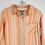 Wrangler Wrancher Shirt Small Top Orange Cream Striped Western Boho Collared 151 Photo 2