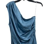 Elliatt Dress Midi One Shoulder Satin Blue Cassini Wedding Night Out Glam Large Photo 3