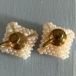 Vintage Screw Back / On Earrings Square Bundle Of Faux Baby Pearls Lovely Photo 7