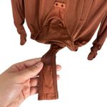 Free People Intimately Kaya Long Sleeve Cutout Bodysuit Chocolate Brown Size XL Photo 12