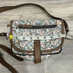 American Eagle  Outfitters Small Floral Crossbody Purse Brown Faux Leather Bag Photo 1
