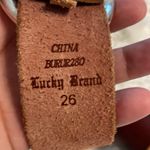 Lucky Brand Brown &Black Leather Belt with Distressed Finish and silver buckle Photo 2