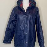 Vintage Apres Sport Rain Jacket Slicker Navy Blue Siz Medium Photo 0