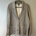 Eileen Fisher  Jacket Gray Moon Double Layer Organic Cotton Blazer Sz 1X EUC Photo 4