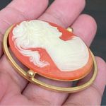 Vintage Unsigned Coral Victorian Cameo Gold Photo 3