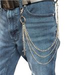 Cross Pants Chain for Men Women,Jeans Chain,Keys Chain,Biker Wallet Chain,Streetwear Punk Hip Hop Unisex Style Silver Photo 5