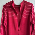 St. John Evening Santana Knit Long Dress Red Metallic Sequin Stripe Size 12 Photo 6