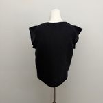 Three Dots Top Gauze Lightweight Boxy V Neck Travel Capsule Wardrobe Beach Black Photo 4