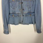 Veronica Beard  Jayla Peplum Denim Jean Jacket Size Small Photo 5
