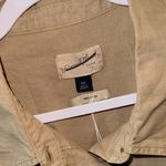 Universal Threads Universal Thread shirt cotton linen blend xxl cropped fit tan khaki pocket front Photo 2