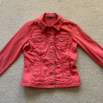 Chico's Chico’s Platinum Utility Jacket Button Down Size 0 Orange Salmon Cotton VEUC Photo 0