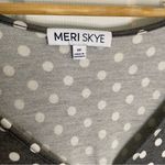 Meri Skye Grey Polka Dot Midi Dress With Short Sleeves Size 5X plus midi Gray Photo 4