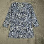 Vineyard Vines  Shirt Womens Small White Blue Abstract Zebra Print Tunic Preppy‎ Photo 1