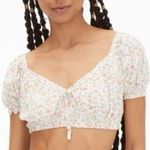Princess Polly NWT floral milkmaid puff sleeve crop top Photo 0