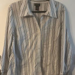 Lane Bryant  Women's Plus Size‎ 22/24 Striped Button-Up Long Sleeve Top Photo 0