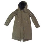 French Connection  Women’s‎ XS Insulated Parka Trench Coat Army Green Hooded Long Photo 1
