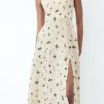 ZARA Linen Embroidered Midi Dress Photo 0