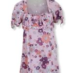 For Love & Lemons Magnolia Mini Dress Pink Floral Cottagecore Milkmaid Ruffle S Photo 0