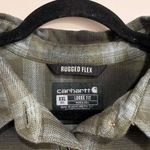 Carhartt Womens Shirt Flannel Button Down Green Plaid Loose Fit Rugged Flex XXL Photo 3